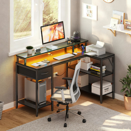 MCQ Ergonomic Standing Office Desk With Storage Shelves