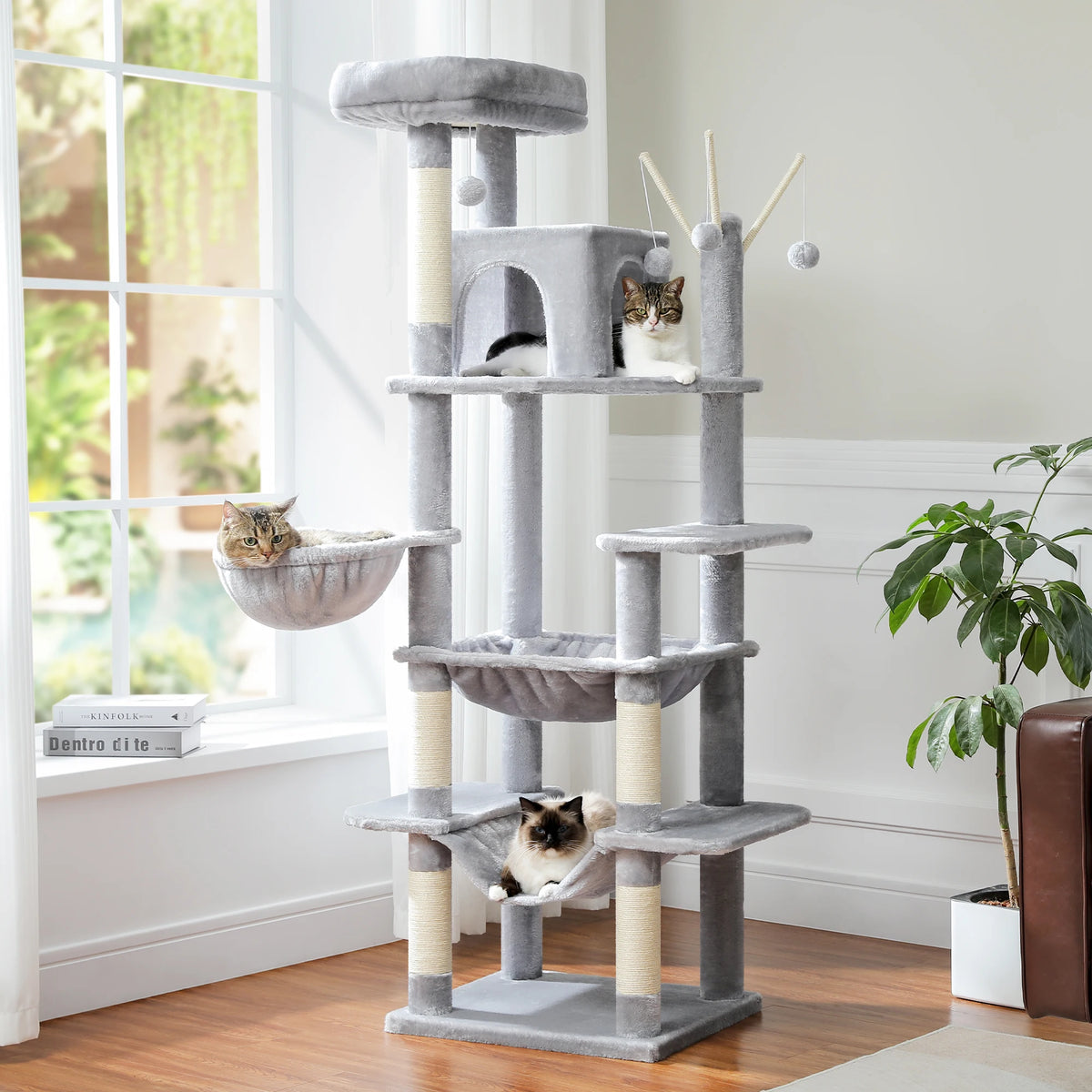 Pawz Road Multi Level Plush Cat Tree With Scratching Posts And Perches