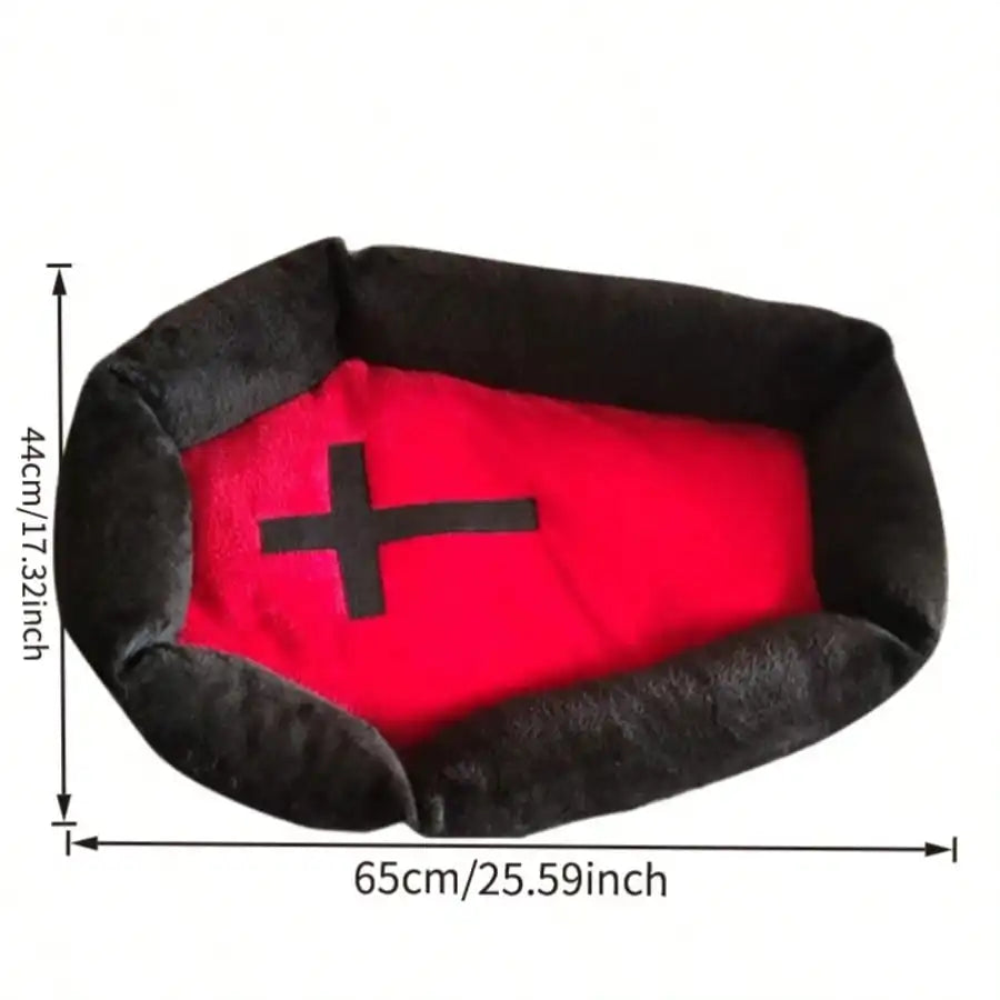 Gothic Design Cat And Dog Bed Mat With Cross Pattern