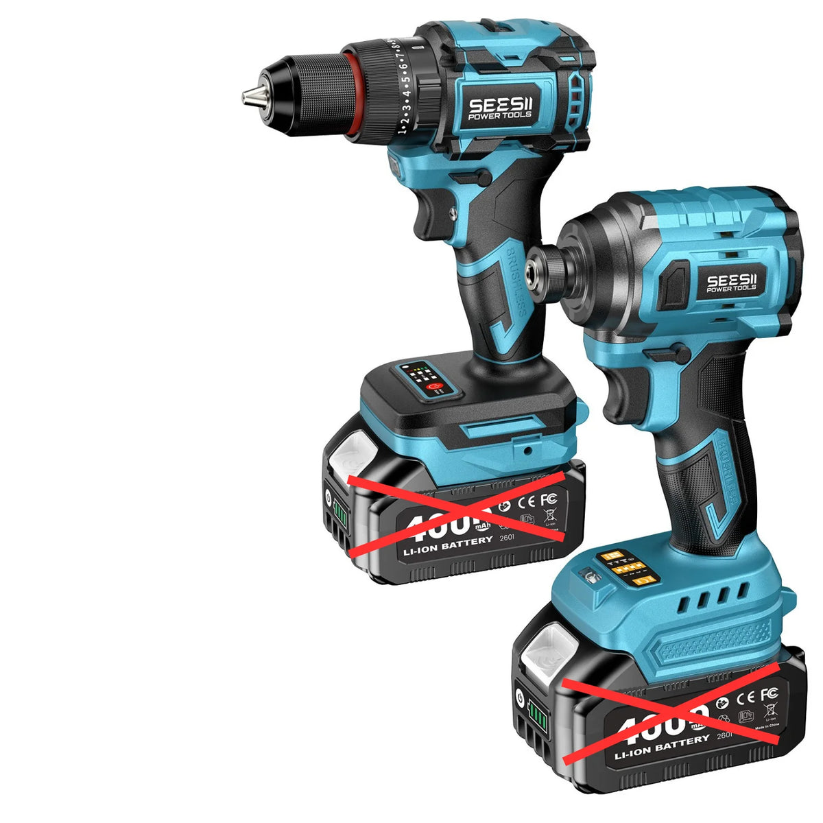 Seesii Cordless Brushless Drill And Impact Driver Combo