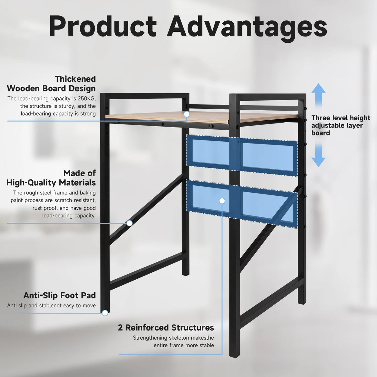 Heavy Duty Metal Double Tier Washer And Dryer Storage Stand