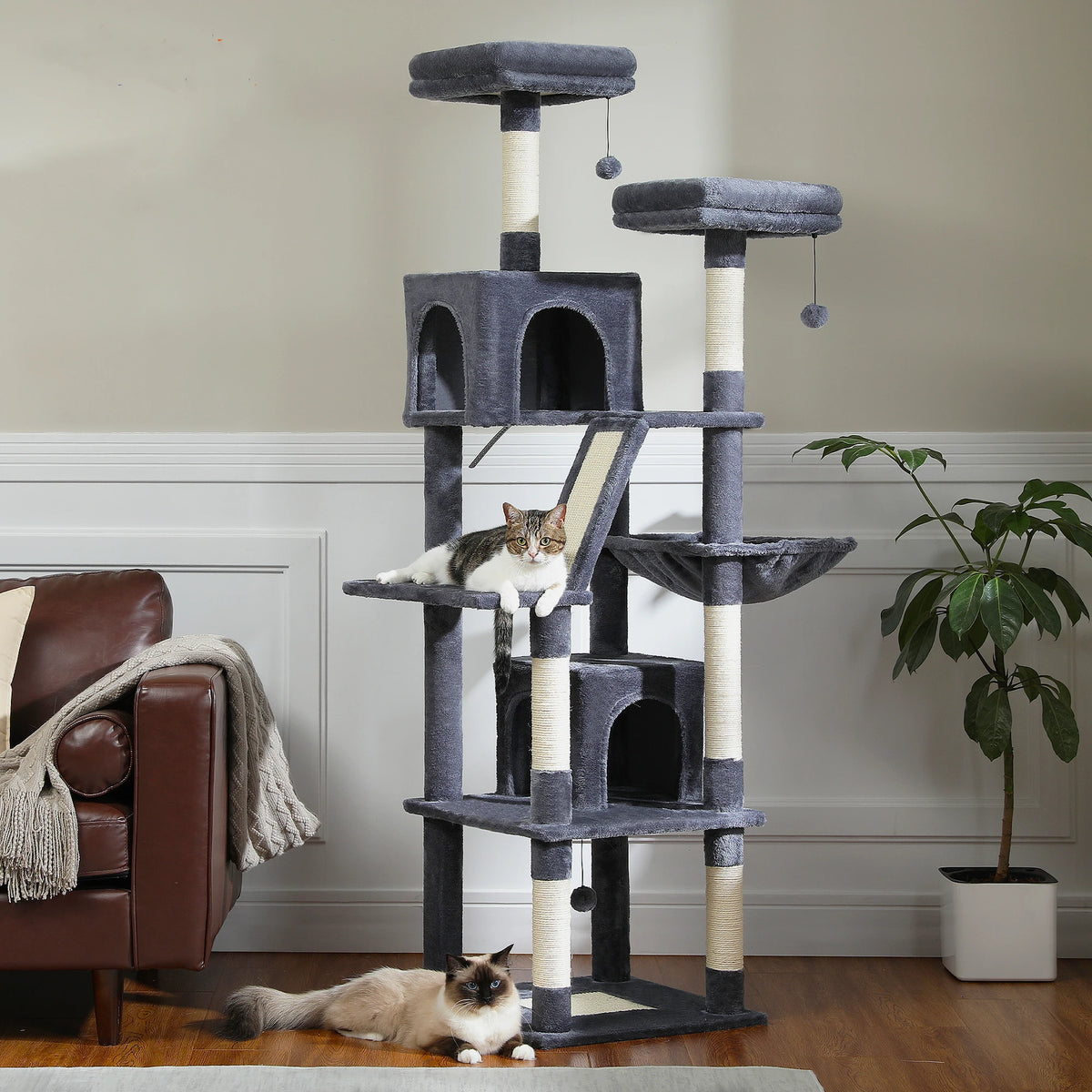 Pawz Road Multi Level Plush Cat Tree With Scratching Posts And Perches