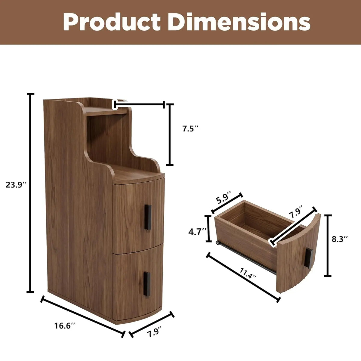 Modern Bedroom Nightstand With Two Storage Drawers For Easy Organization