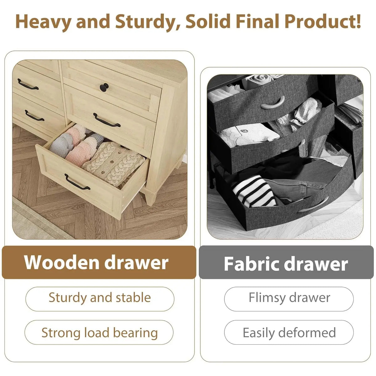 HobbyLane Wooden Dresser With Spacious Storage Drawers