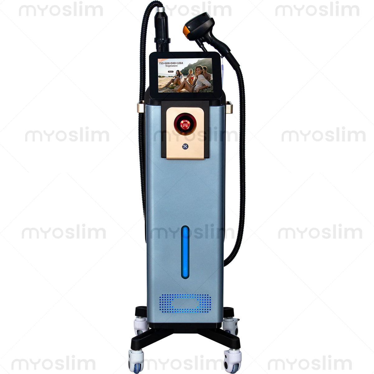 Diode Hair Removal 4/6 Wavelengths Pico Tattoo Removal Machine 755nm FAC Collimation Ice Cooling System Foldable Touc