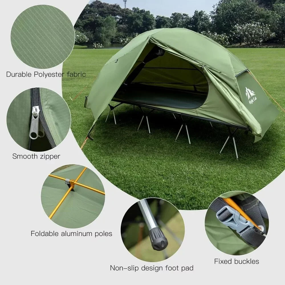 Night Cat One Person Waterproof Off Ground Camping Cot Tent
