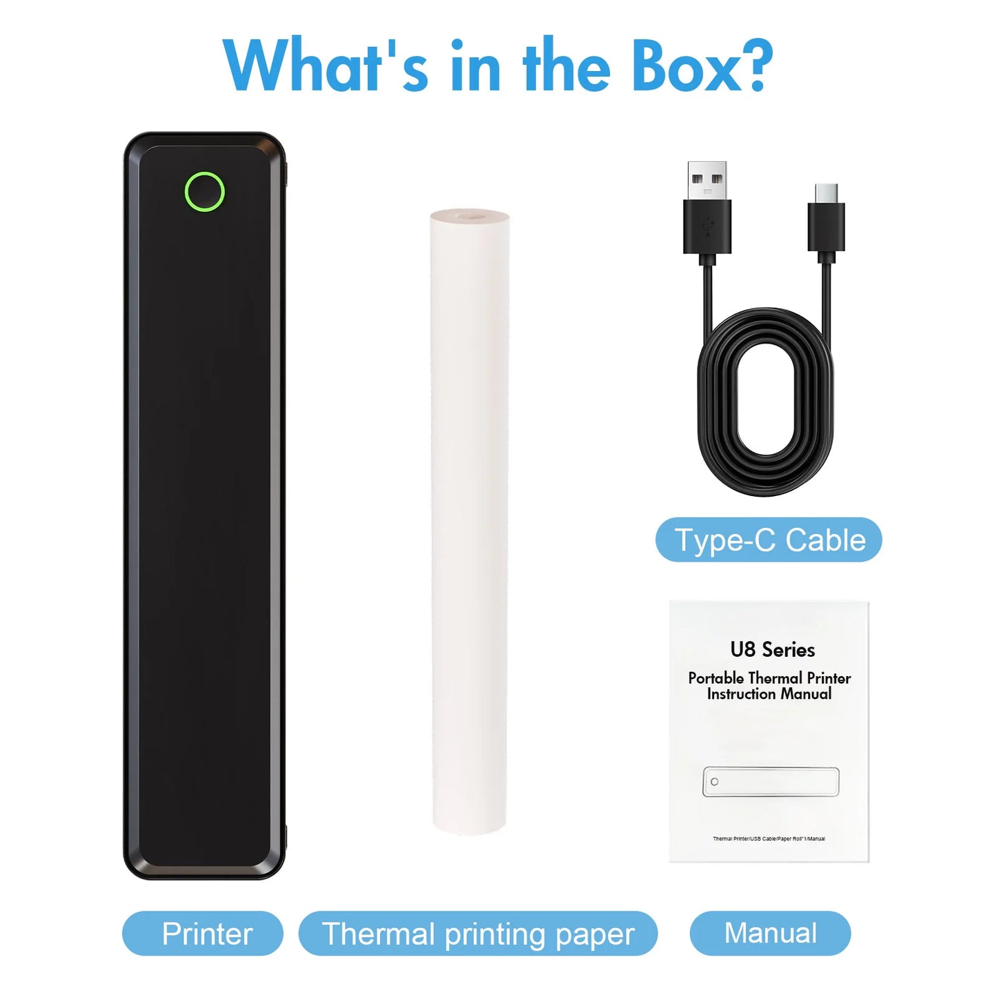 TakeYou Portable Wireless Inkless Thermal Printer for Labels