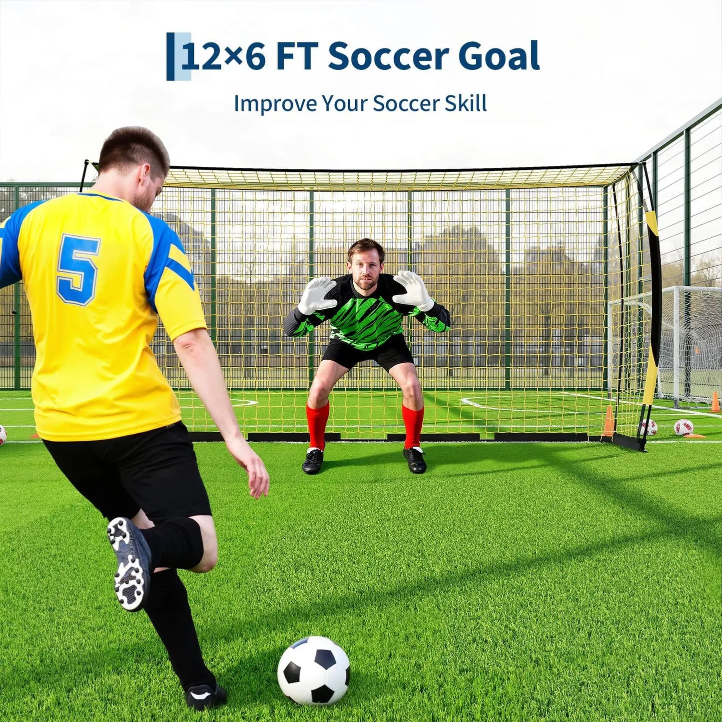 HiMISS Foldable Heavy Duty Metal Frame Soccer Goal With Bag