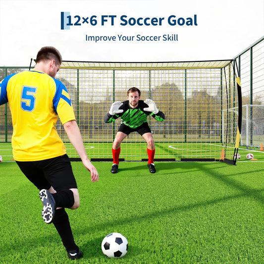 HiMISS Foldable Heavy Duty Metal Frame Soccer Goal With Bag