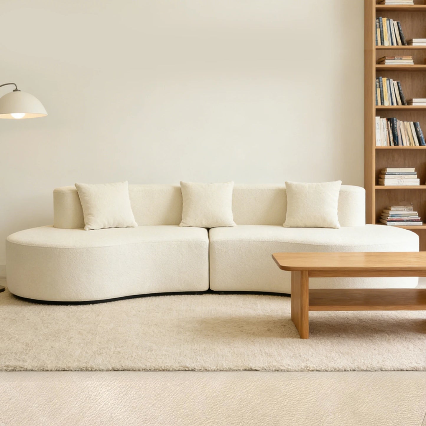 TopinCN Modern 4-Seat Curved Couch Half Moon Sectional Sofa