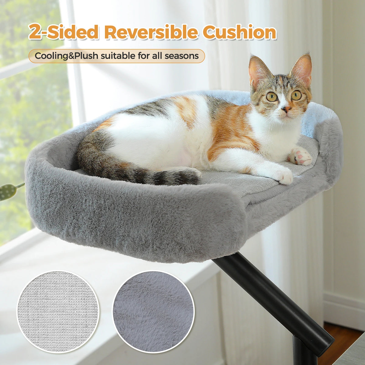 PAWZ Road Rotatable Cat Desk Bed with Adjustable Plush Hammock