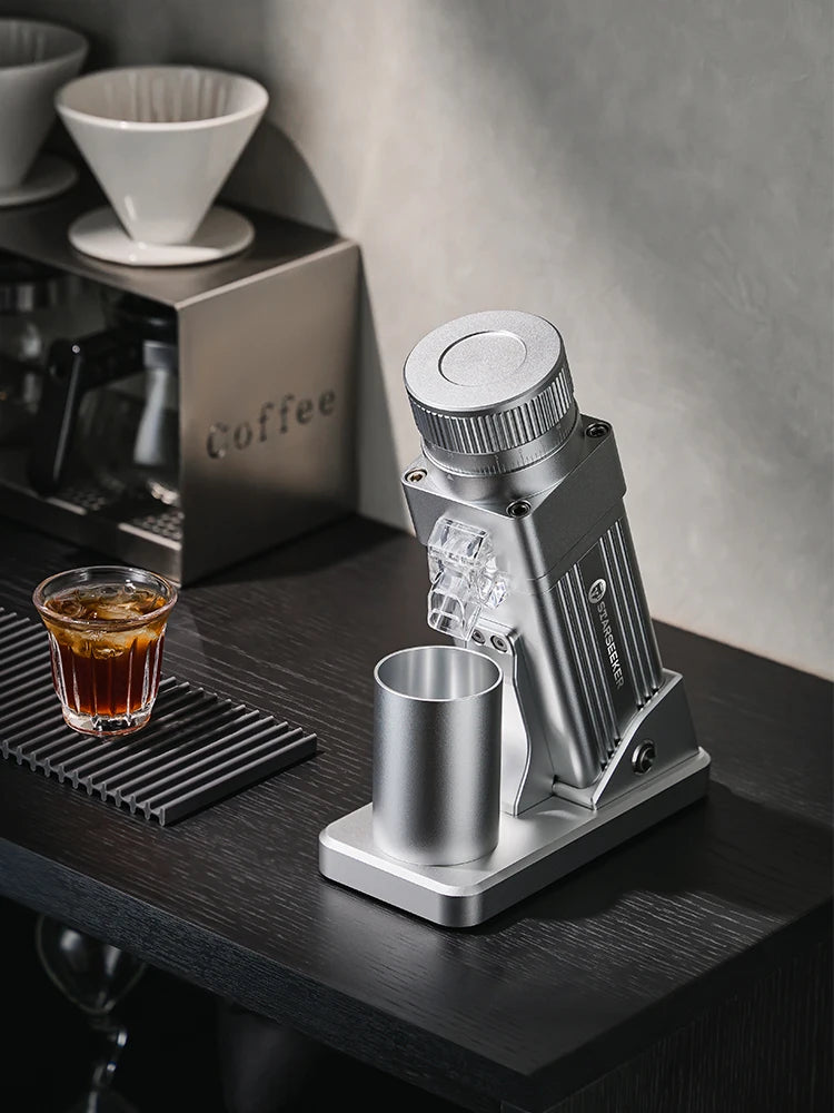 STARSEEKER E55Pro Electric Coffee Grinder 55MM Titanium Cone Burr Stepless Adjustment Espresso Brew Coffee Bean Grinder Black