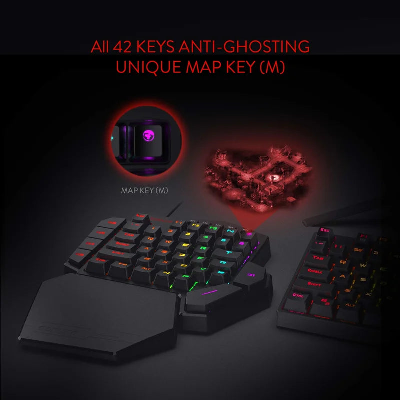 Redragon K585 One Handed Mechanical Gaming Keyboard With Wrist Rest