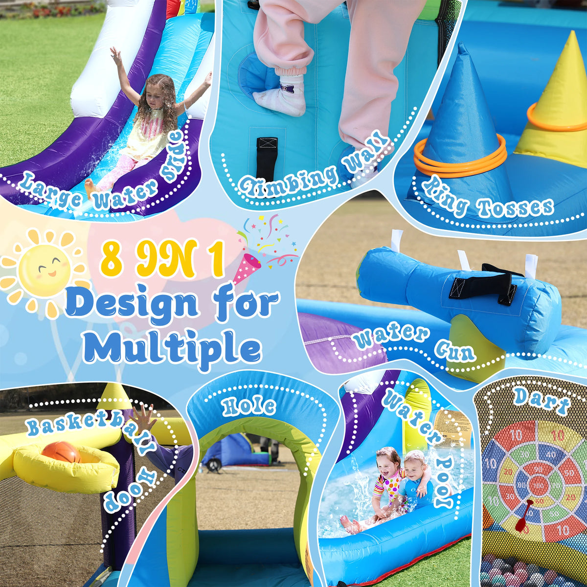 RTS Inflatable Water Slide With Splash Pool For Kids