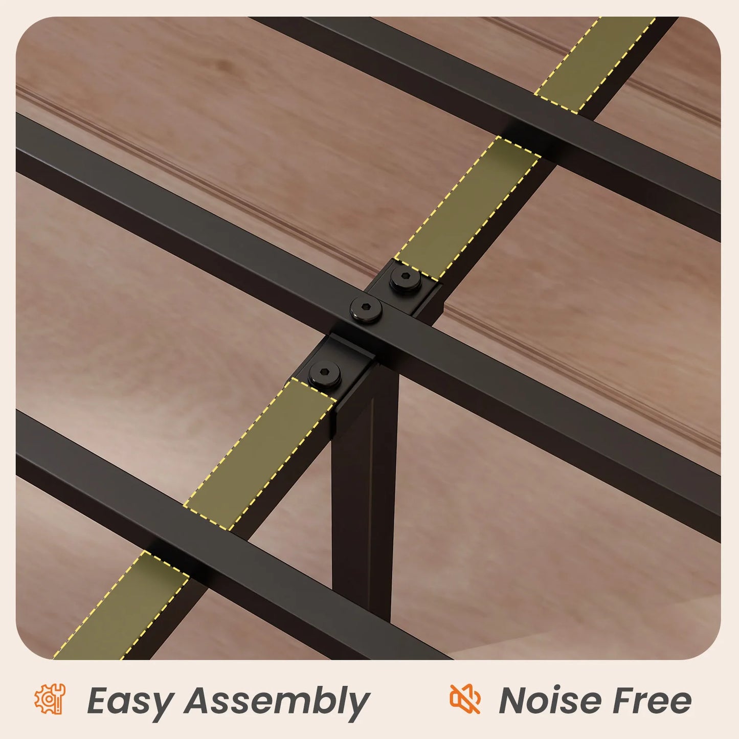 MCQ Metal Bed Frame With Storage Headboard And USB Charging