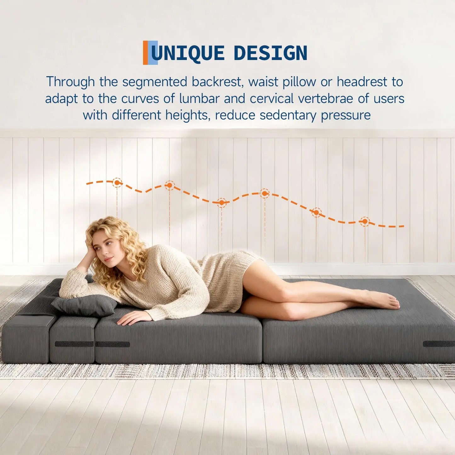 HobbyLane 4-in-1 Folding Sofa Bed Corduroy Loveseat