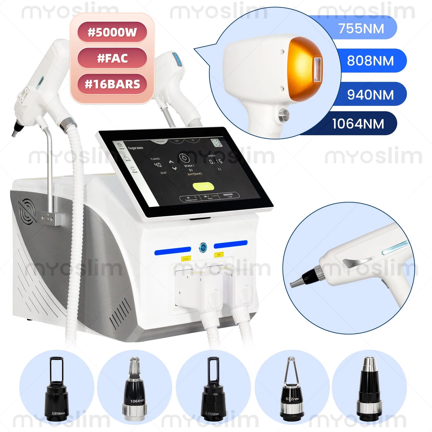 MYOSLIM 2-in-1 Hair Removal and Tattoo Laser Machine