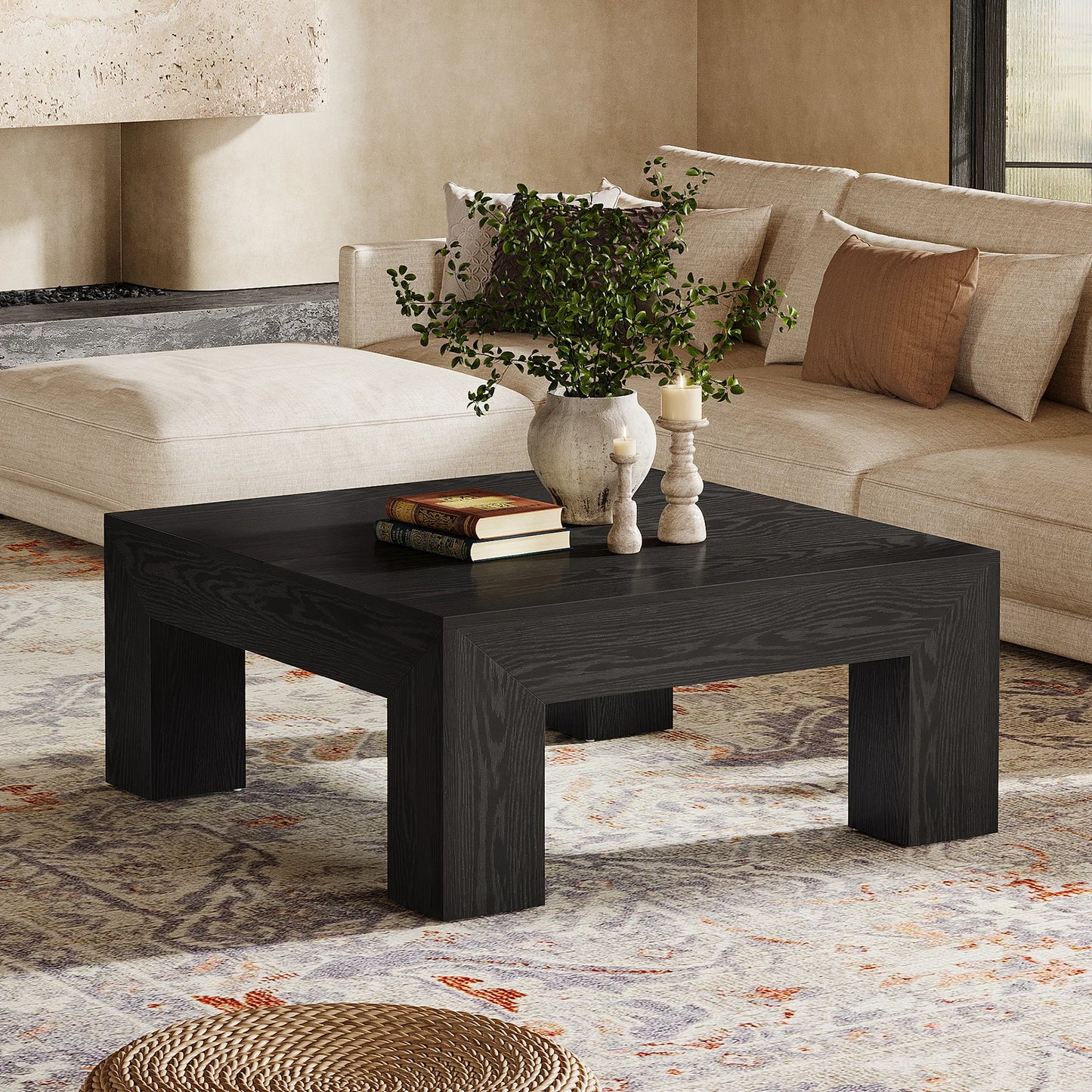Tribesigns Farmhouse MDF Coffee Table For Living Room With Legs