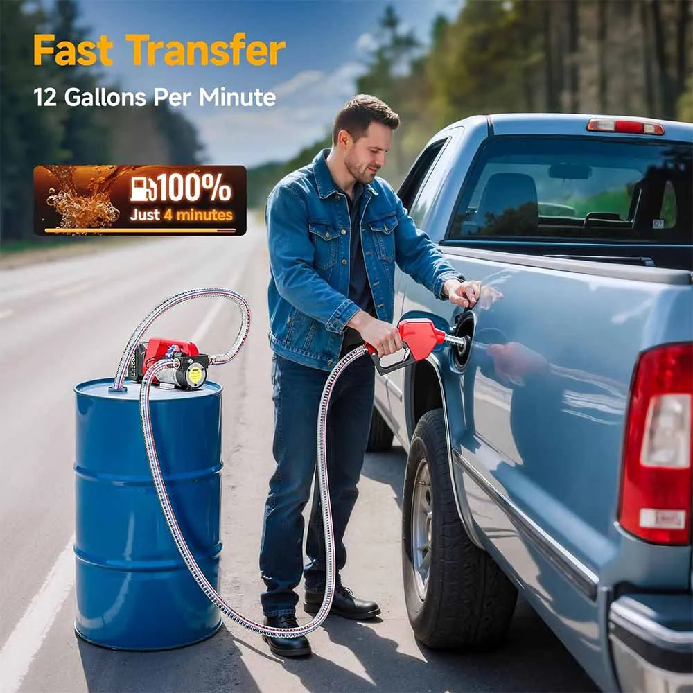Taskstar Cordless Fuel Transfer Pump 12GPM Kit With 21V Battery
