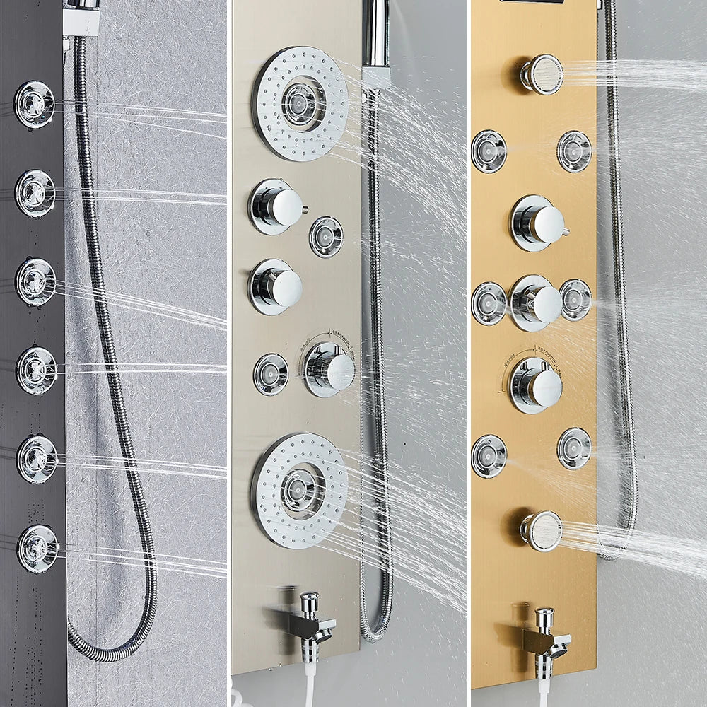 Poqihy Shower Faucet Bath Mixer Tap System With Handheld