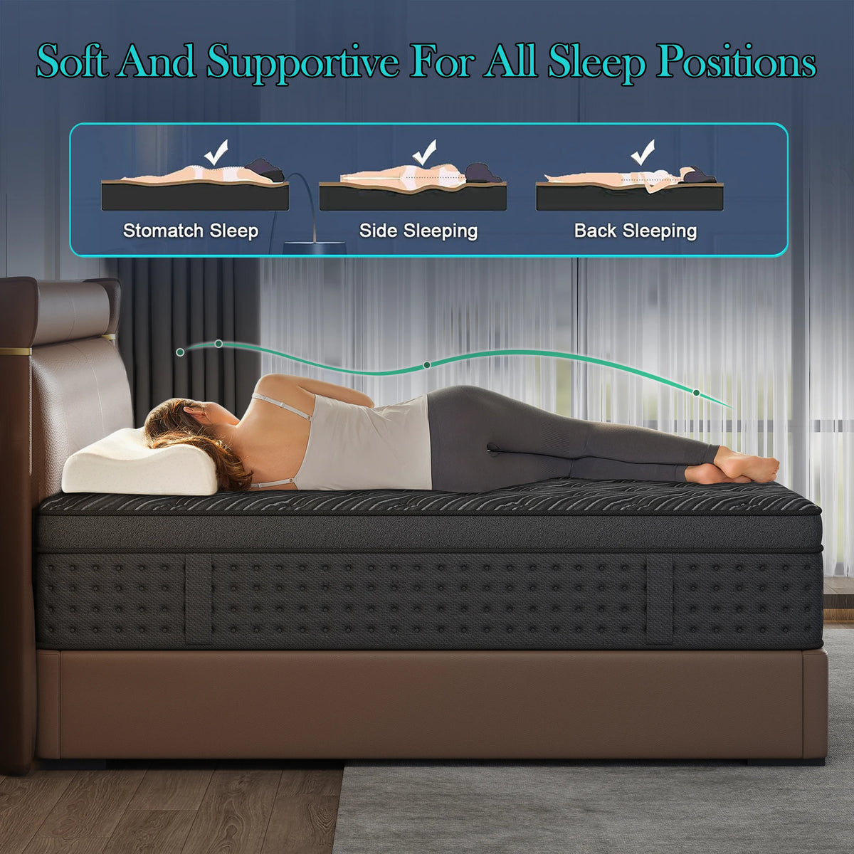 Memory Foam Hybrid Mattress With Pocket Springs For Support Comfort