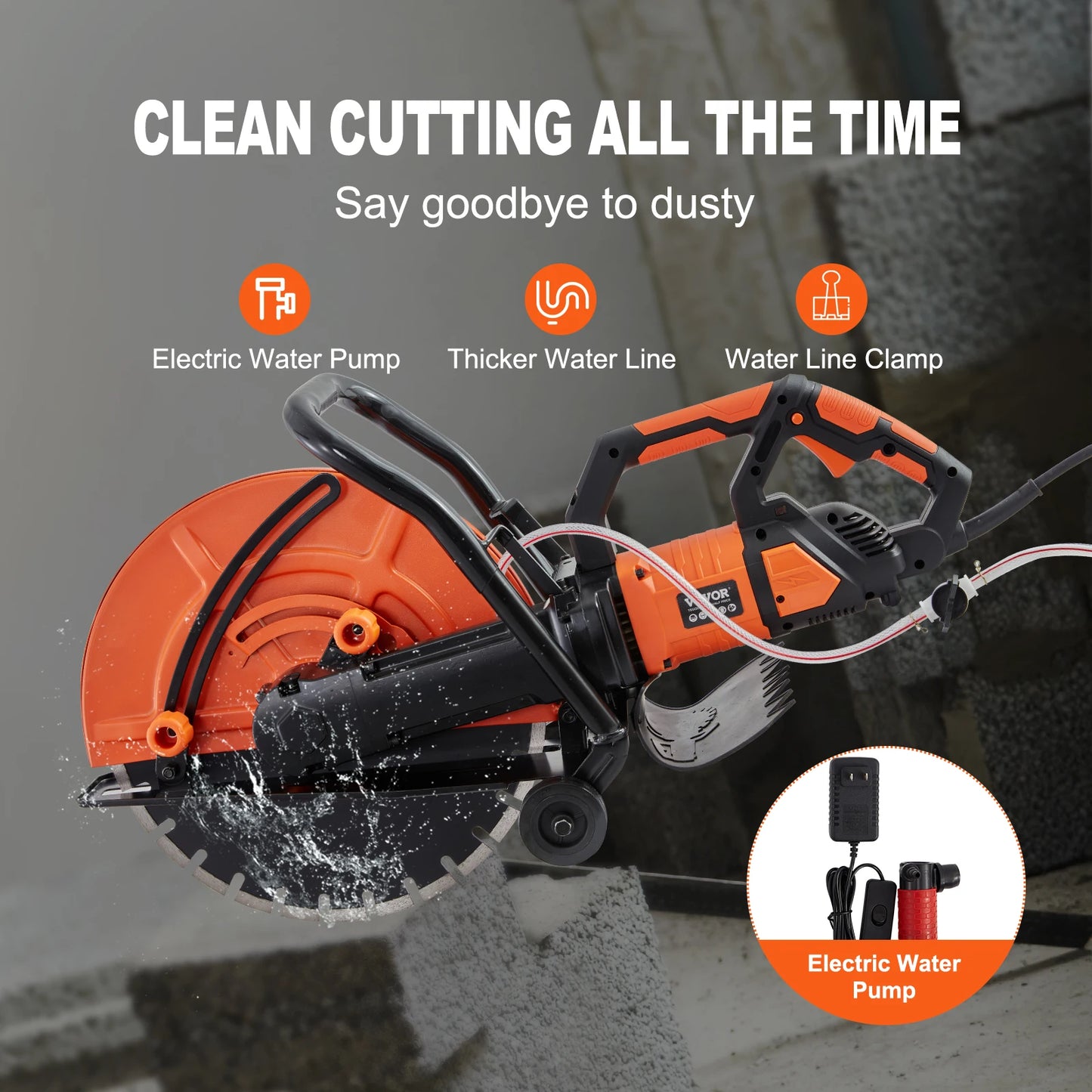 SucceBuy 15A Electric Concrete Circular Saw With Adjustable Depth