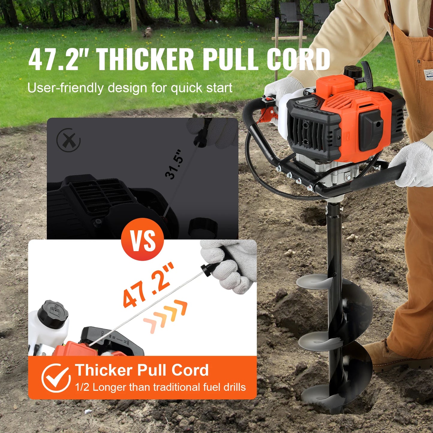 SucceBuy Gas Powered Earth Auger Post Hole Digger Professional