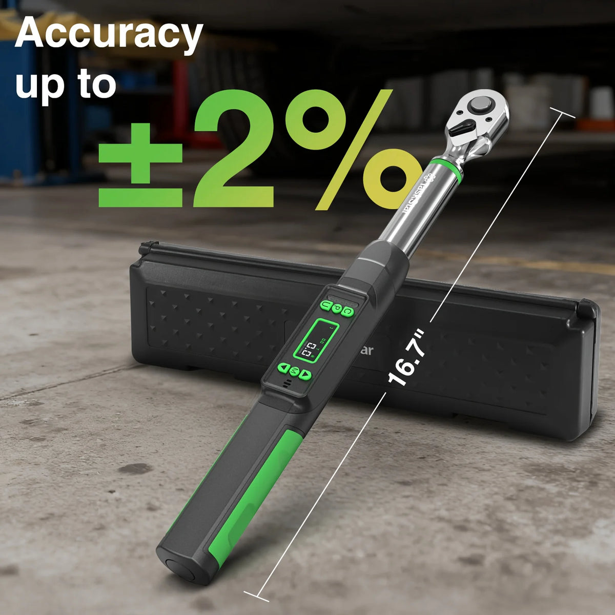 TaskStar Digital Torque Wrench 3/8-inch Driver ±2% Accuracy 0-220Nm/0-162ft-lbs Electric Torque Wrench with LCD Display, 1/4"&1/2" Adapter, Handheld Wrench Used For Motorcycle/Bicycle/Car Care
