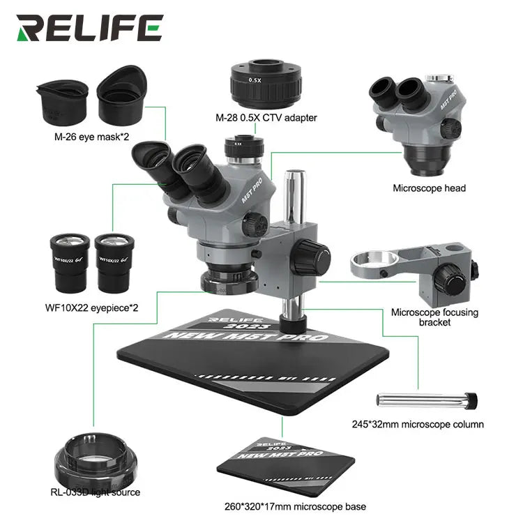 Relife RL-M5T Pro Trinocular HD Microscope With 4K Camera