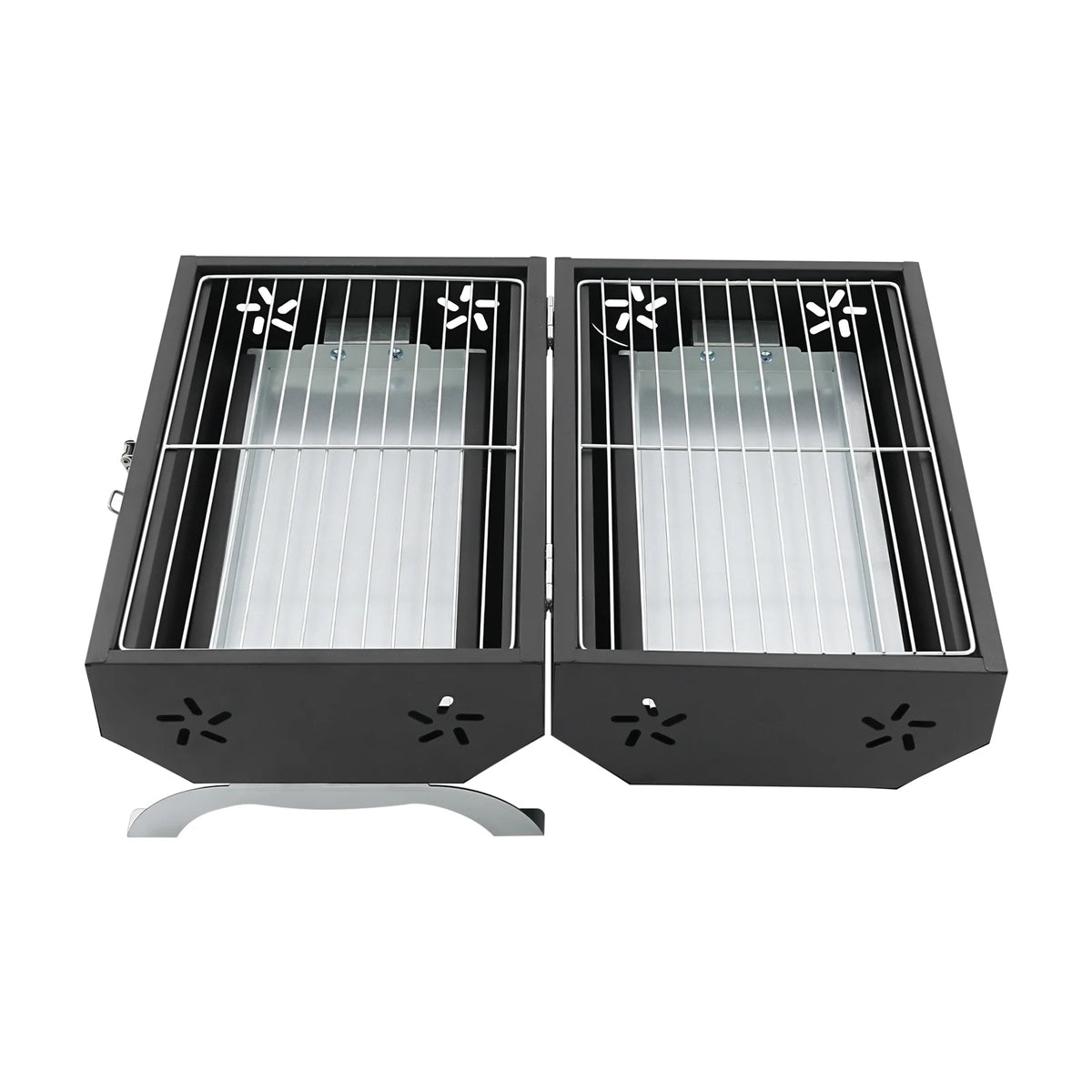 Portable Charcoal Grill, Tabletop Outdoor Barbecue Grill, Double-Sided Folding BBQ Grill for Camping Picnics