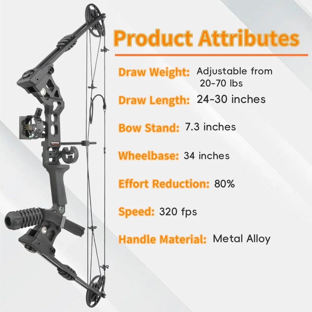 Adjustable Compound Bow For Hunting And Archery Target Shooting