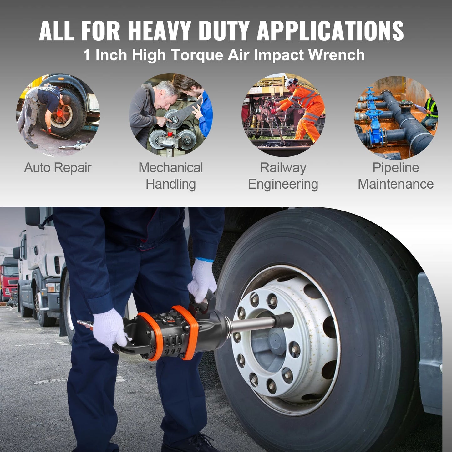 SucceBuy Air Impact Wrench 5175 Ft-Lbs Pneumatic Impact Gun