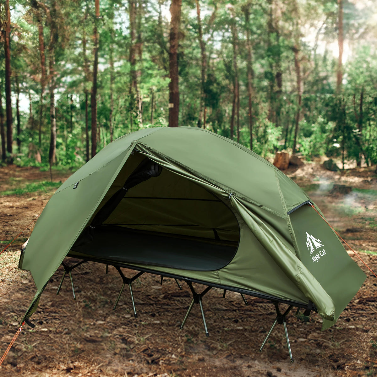 Night Cat One Person Waterproof Off Ground Camping Cot Tent