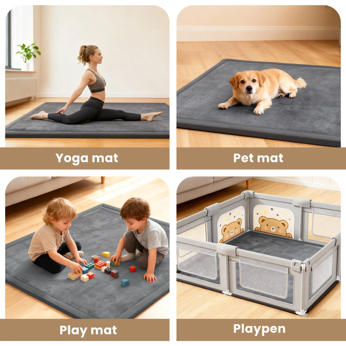 Huloo Sleep Soft Baby Play Mat for Nursery Tummy Time