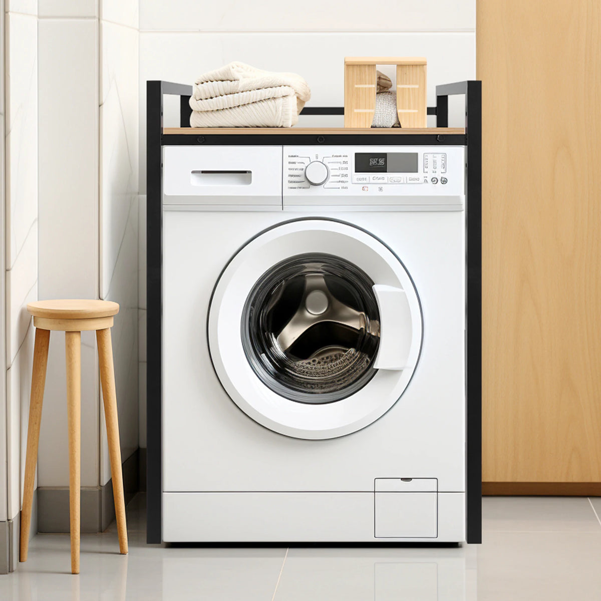 Heavy Duty Metal Double Tier Washer And Dryer Storage Stand