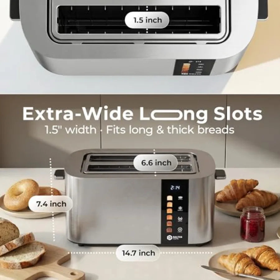 SHXI Four Slice Wide Slot Toaster With Automatic Bagel Heating