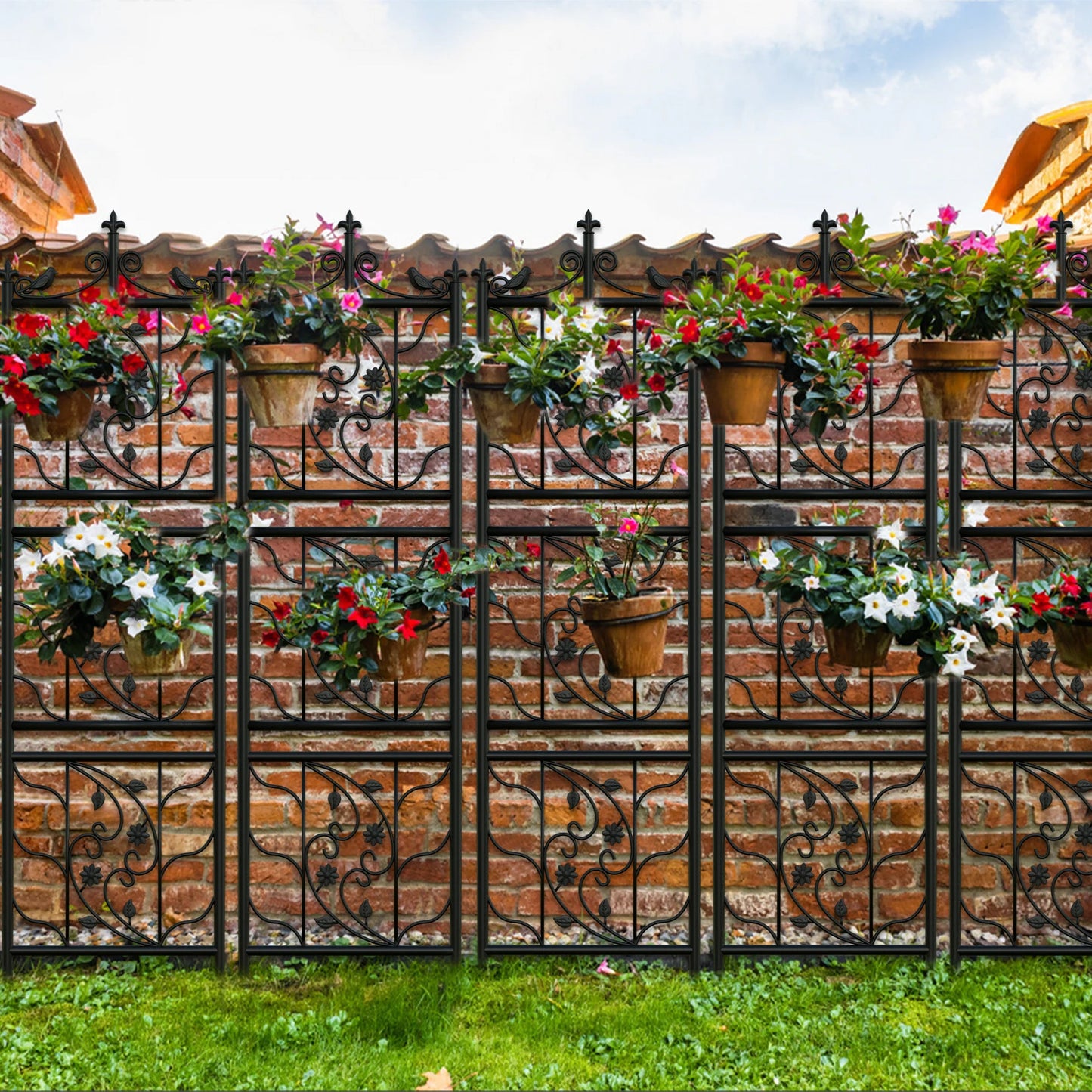 Garden Trellis Fence Panel Outdoor Metal Lattice For Climbing Plants
