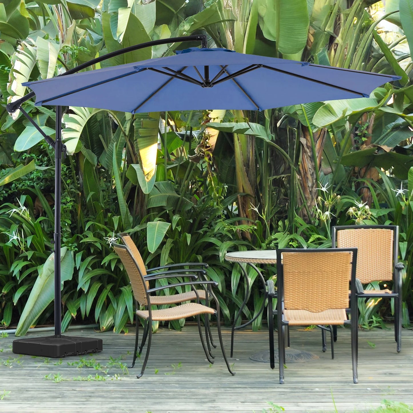 JHK Cantilever Outdoor Umbrella With Easy Tilt Adjustment UV Protection
