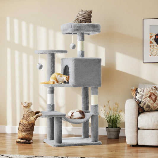 JHK Multi Level Cat Tree With Natural Sisal Scratching Posts