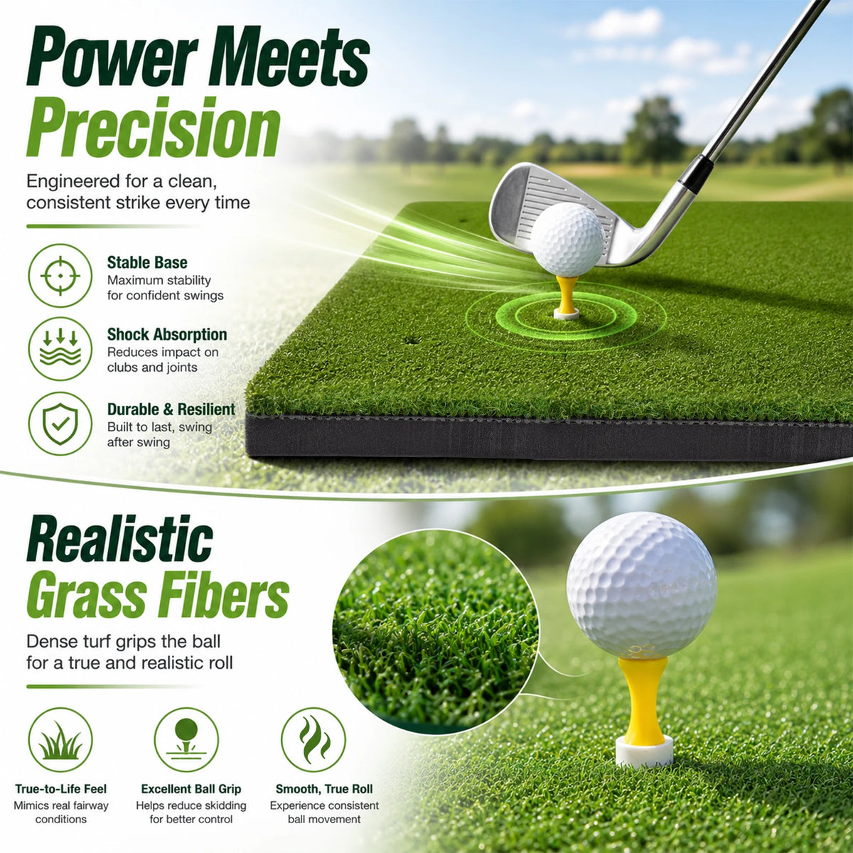 Professional Synthetic Golf Hitting Mat For Indoor Outdoor Training