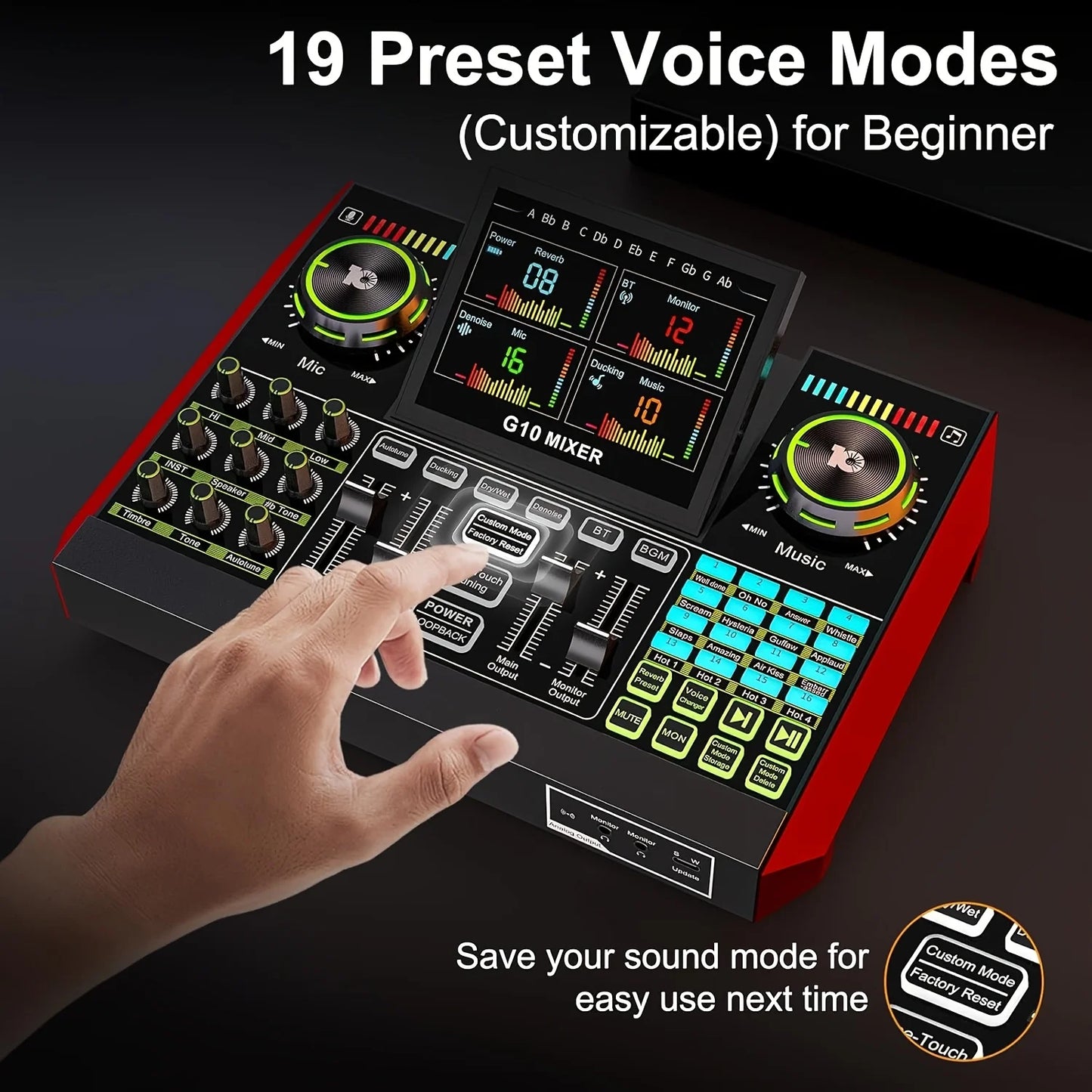 Tenlamp G10 Podcast Microphone Bundle With Live Mixer And Effects