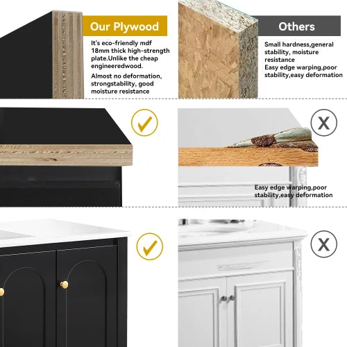 Bathroom Vanity Cabinet With Four Sliding Doors And Two Drawers