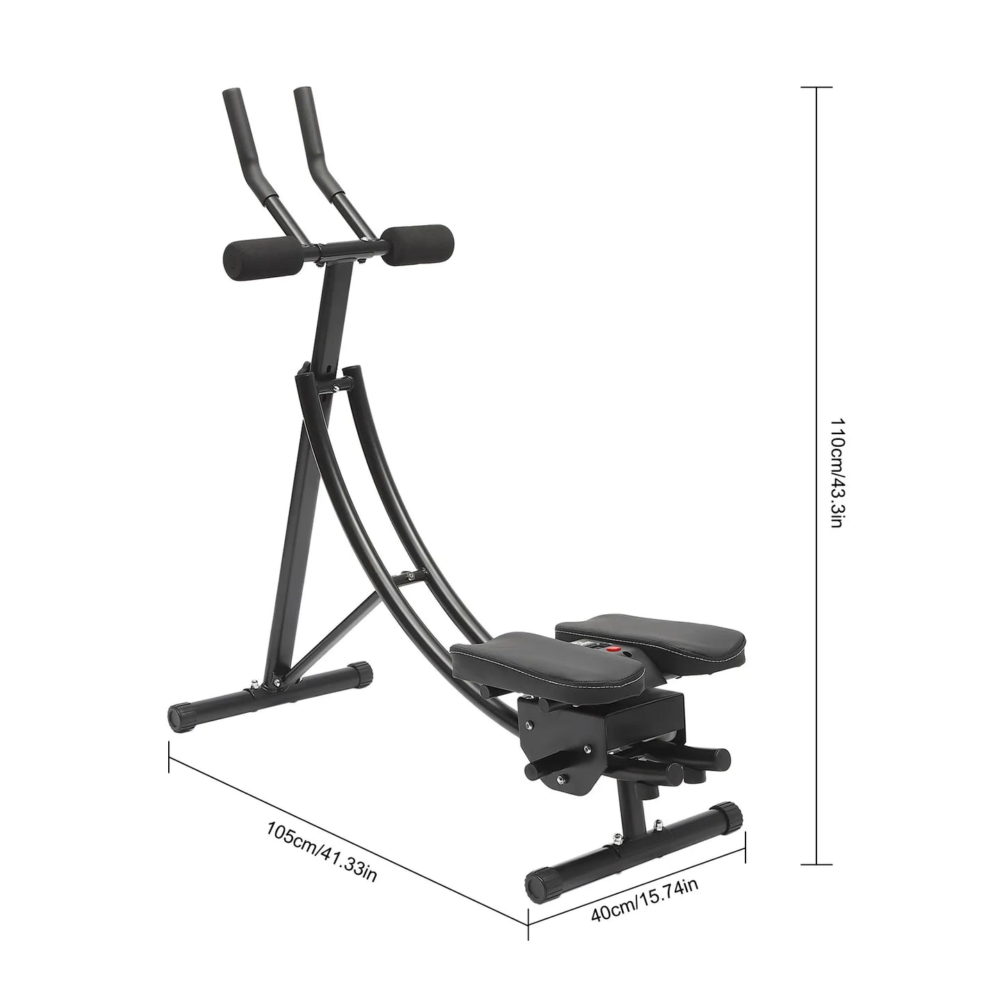 Ab Machine With LED Display 3-Level Adjustable Foldable Home Gym