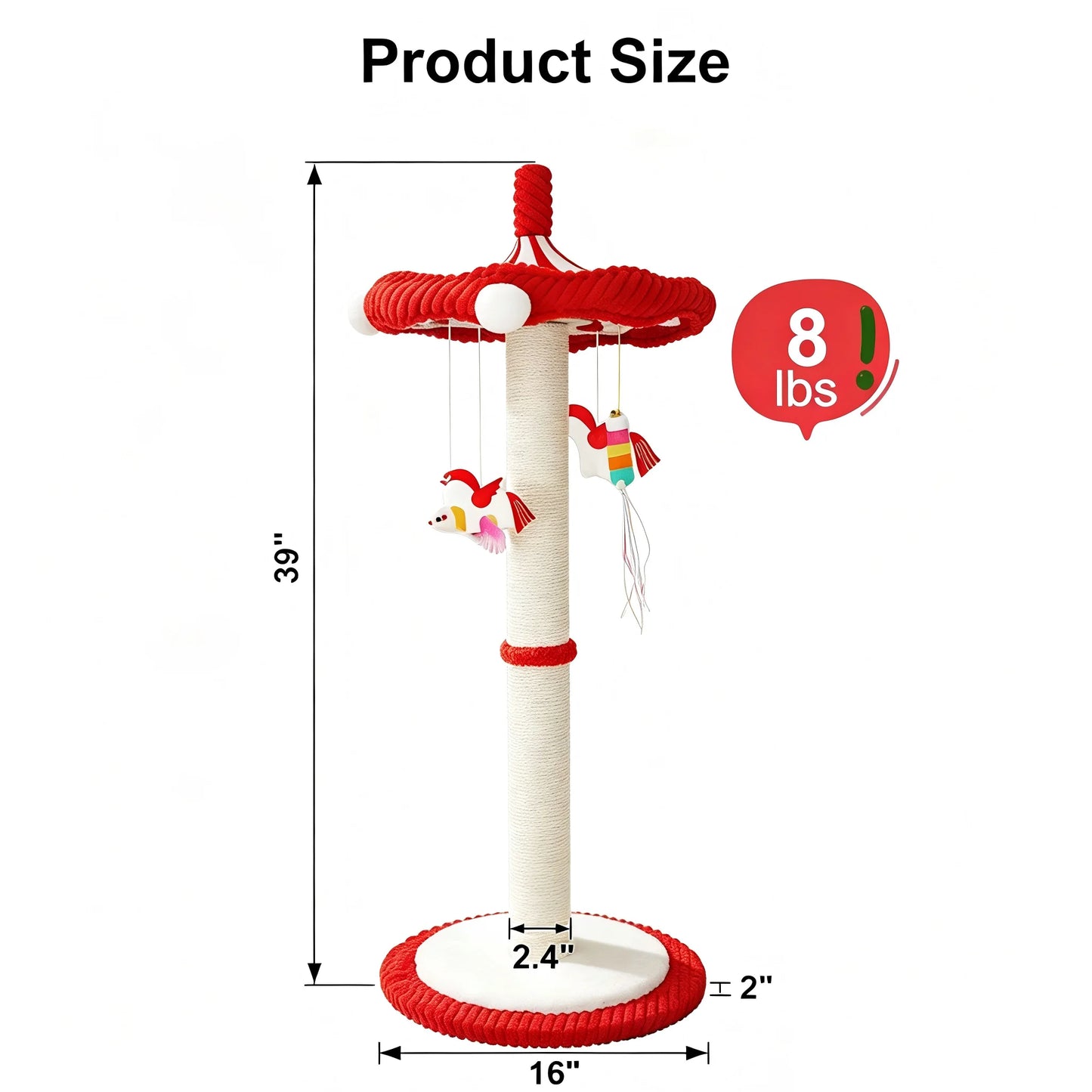 CWV Rotating Interactive Cat Scratching Post for Indoor Cats
