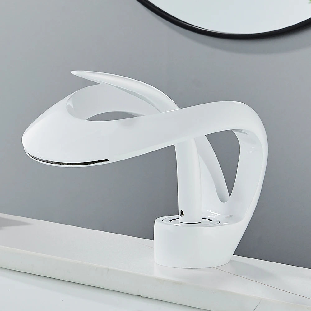 Rozin Waterfall Basin Faucet Deck Mount Mixer Tap Hot Cold