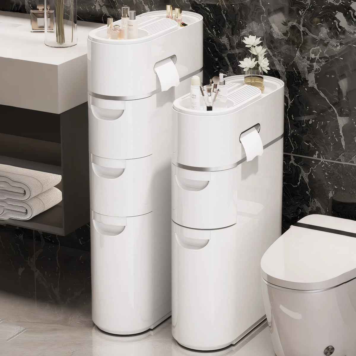 ATUOTIN Slim Plastic Storage Cabinet For Bathroom Organization