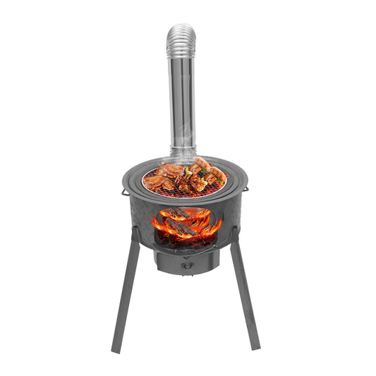 Bymaocar Wood Burning Outdoor Camp Stove With Three Burner Rings