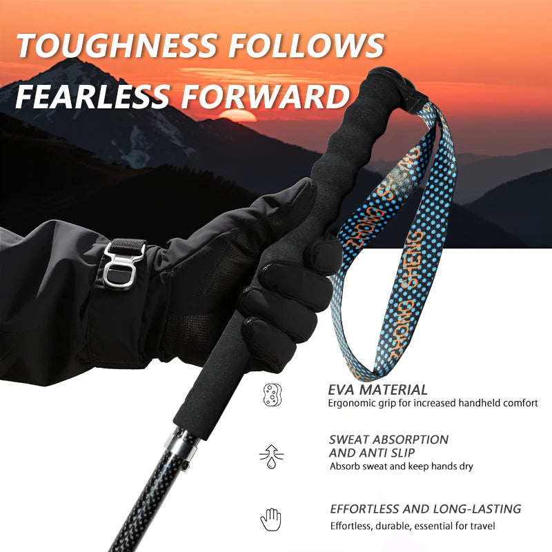 Okhealing Lightweight Carbon Fiber Collapsible Trekking Poles