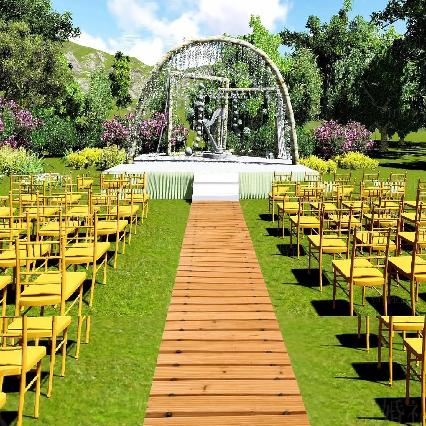 Weather-Resistant Non-Slip Wooden Garden Pathway Roll Out